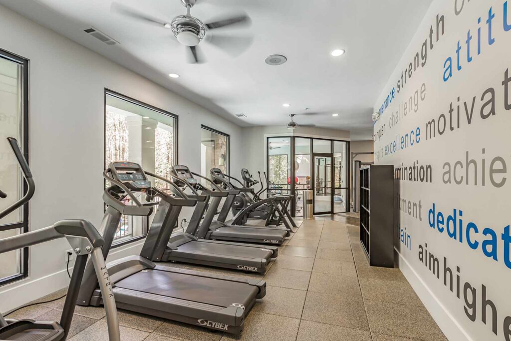 Fitness center with cardio machines