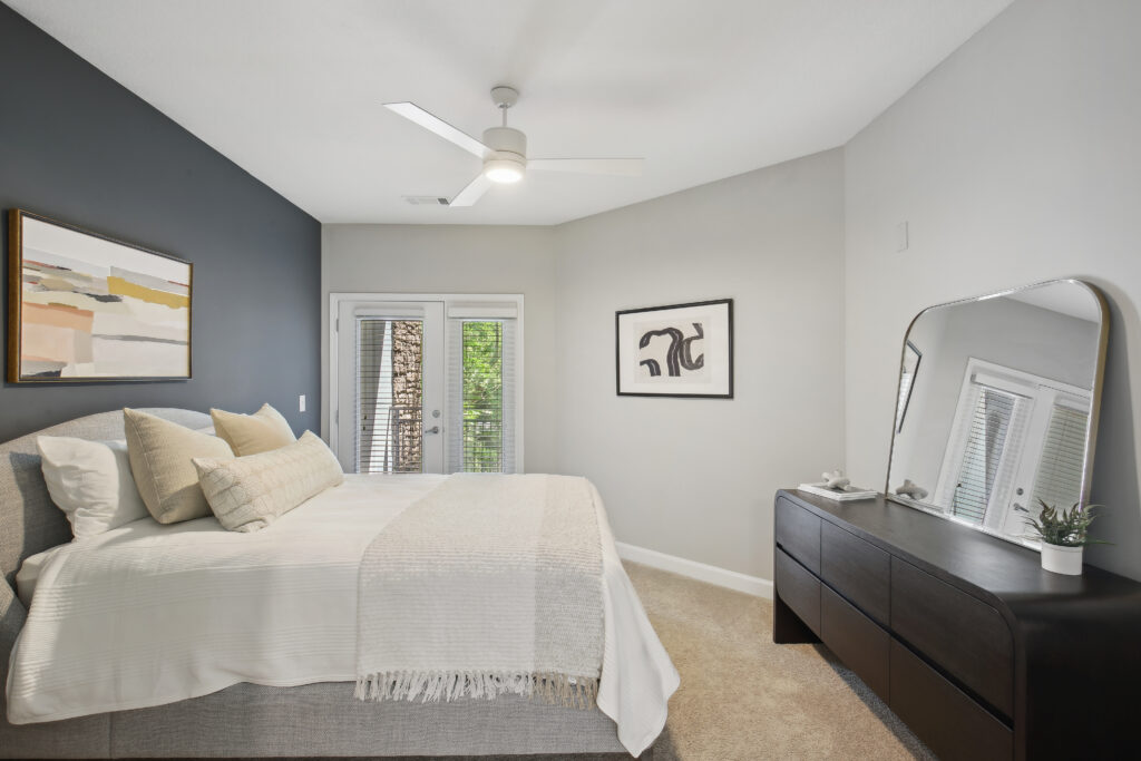 Bedroom with bed and nightstand